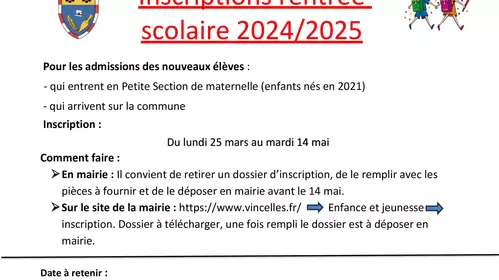 Inscription Scolaire 2024/2025